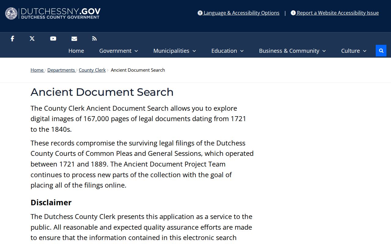 Dutchess County historic arrest record search at the Ancient Document Search